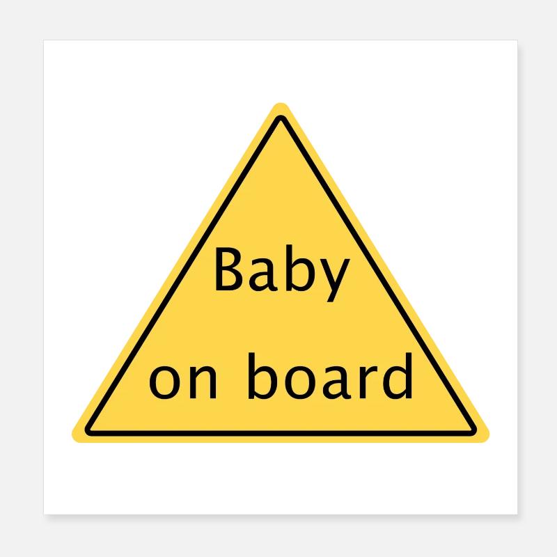 Baby on board - Poster 20x20 cm - Weiß