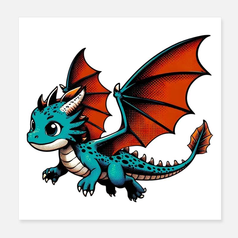 Drache Poster 20x20 cm
