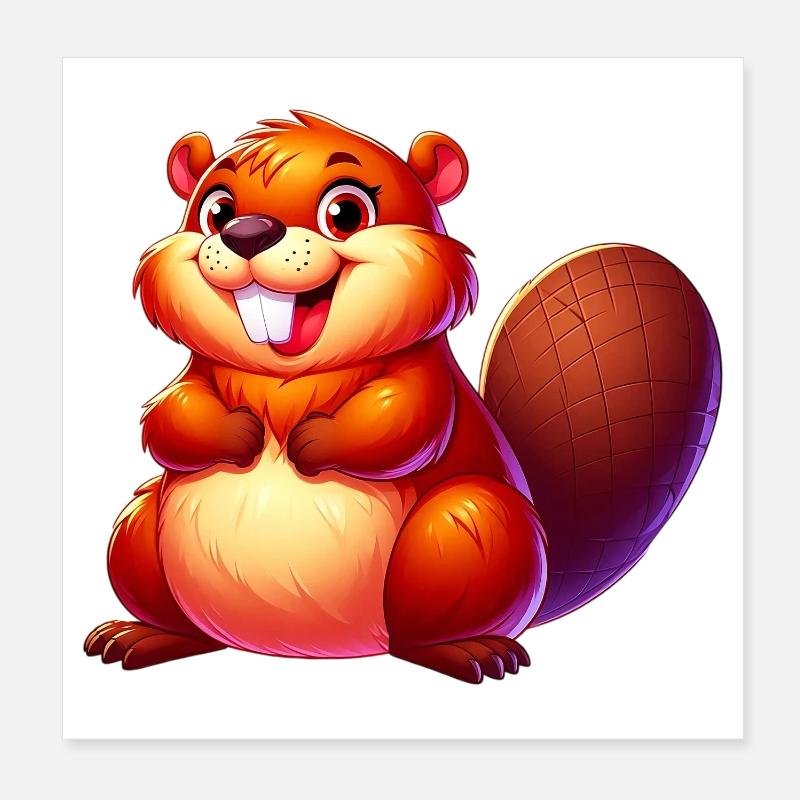 Castor Poster 20 x 20 cm