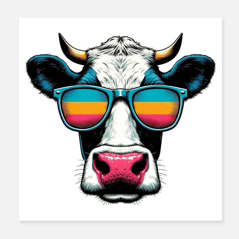 Vache Poster 20 x 20 cm