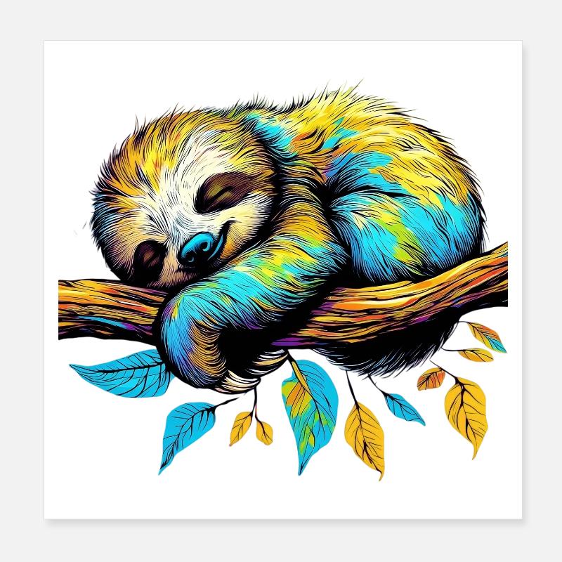 Faultier Poster 20x20 cm