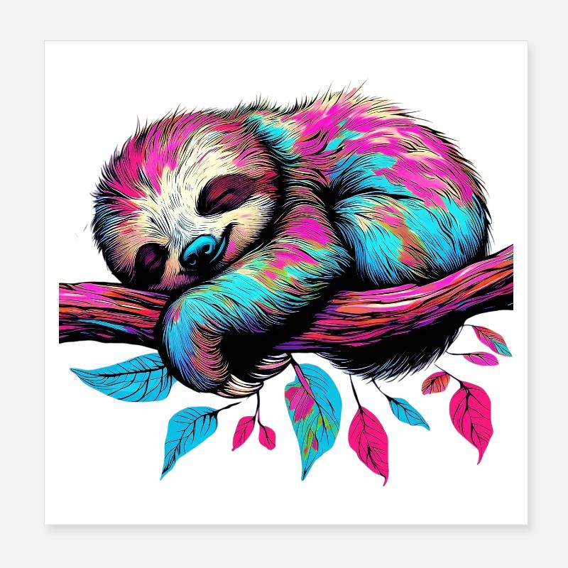 Faultier Poster 20x20 cm