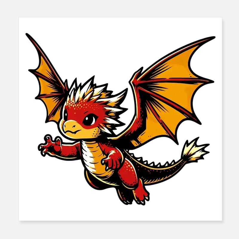 Dragon Poster 8" x 8" (20x20 cm)