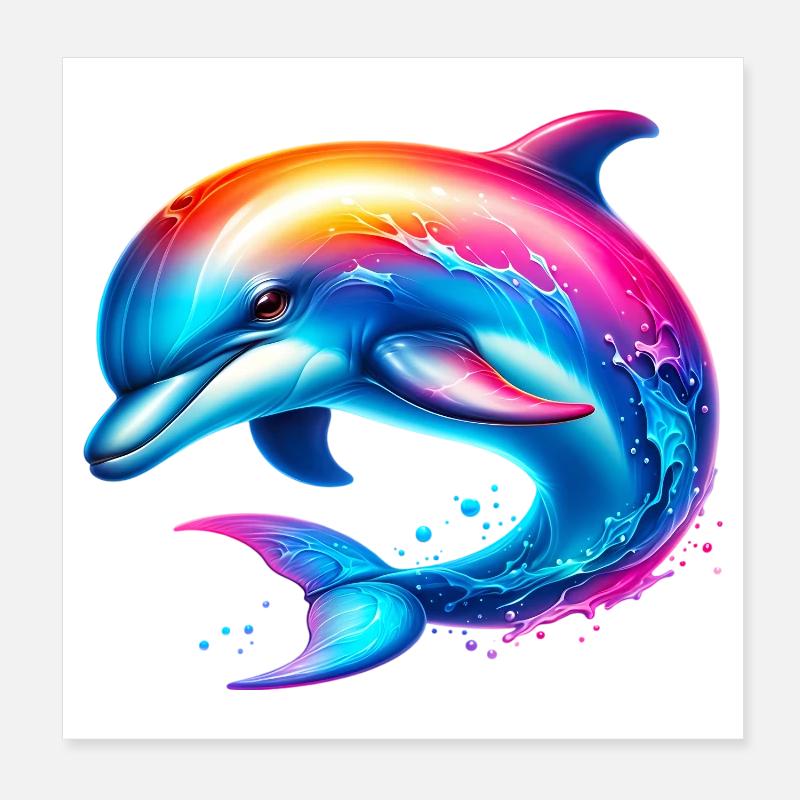 Delfin Poster 20x20 cm