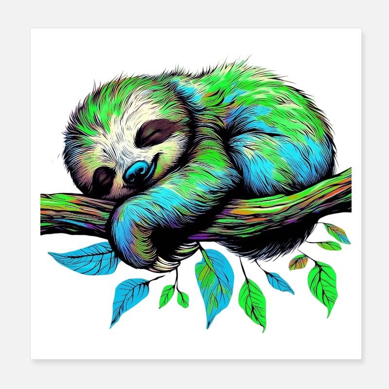 Faultier Poster 20x20 cm