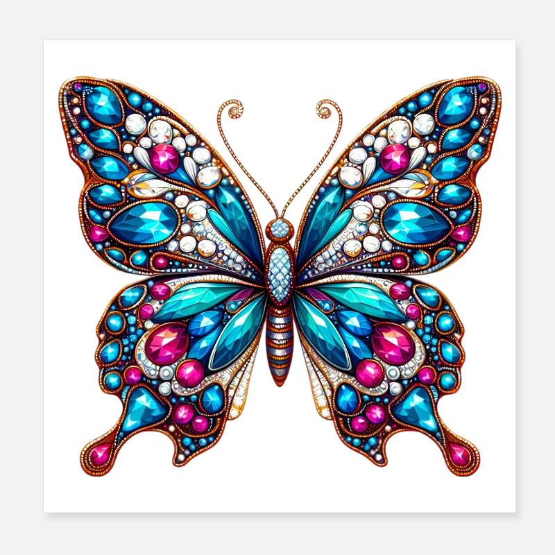 Papillon Poster 20 x 20 cm