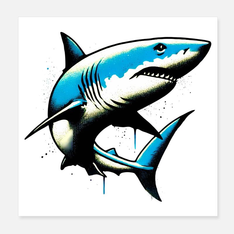 Requin Poster 20 x 20 cm