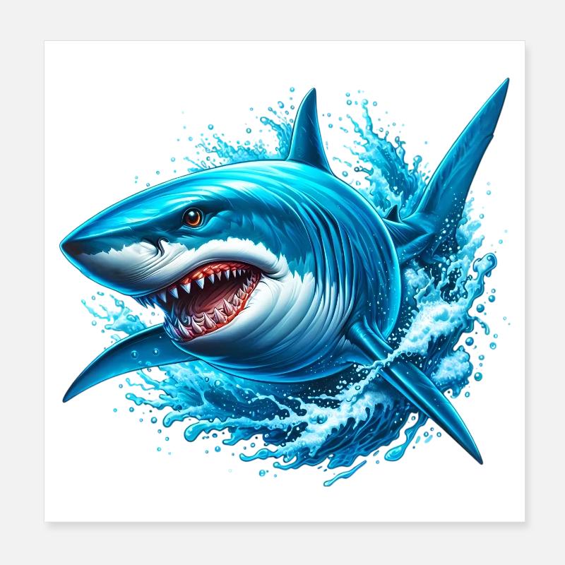 Requin Poster 20 x 20 cm