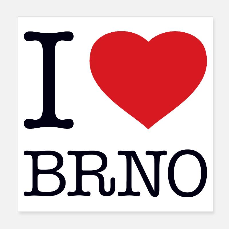 I LOVE BRNO Poster 8" x 8" (20x20 cm)