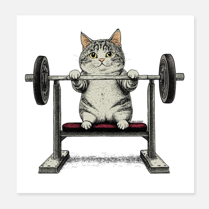 Ajustement Cat Poster 20 x 20 cm