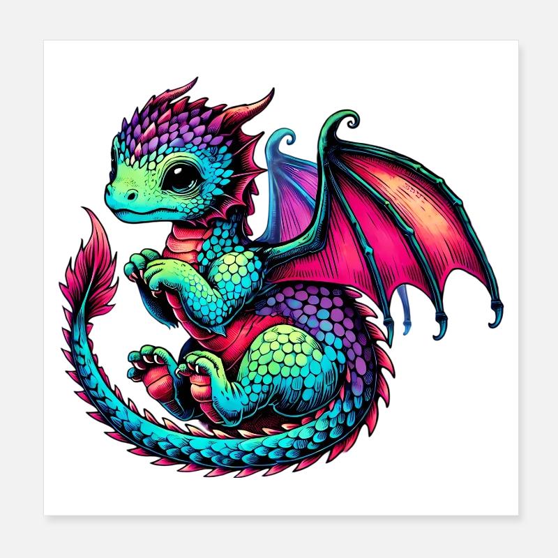 Drache Poster 20x20 cm