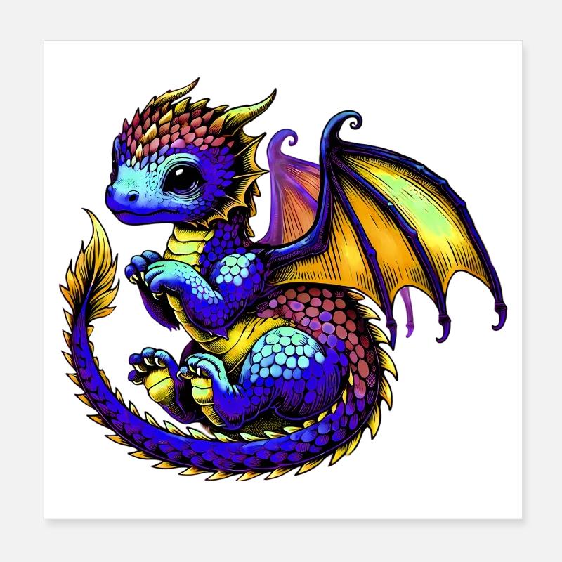 Drache Poster 20x20 cm