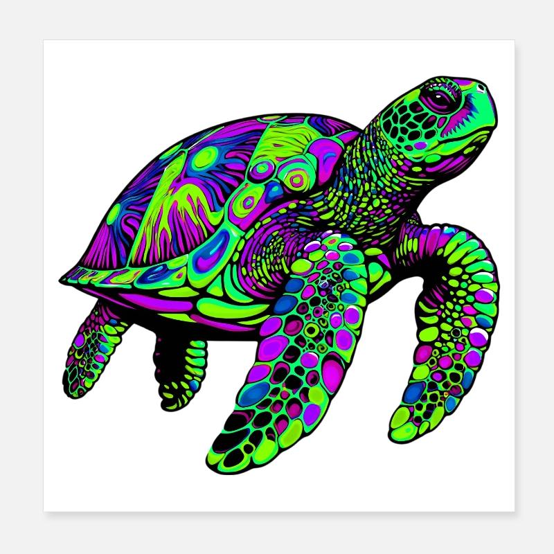 Sea turtle Poster 8" x 8" (20x20 cm)