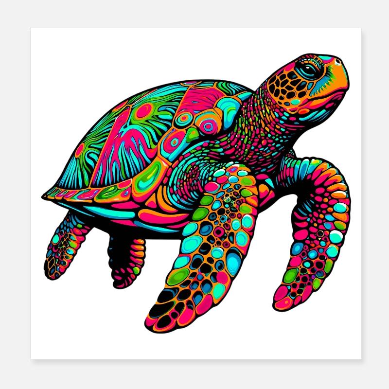 Sea turtle Poster 8" x 8" (20x20 cm)