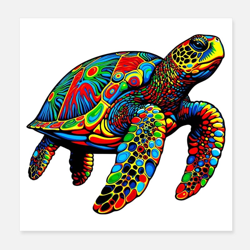 Sea turtle Poster 8" x 8" (20x20 cm)
