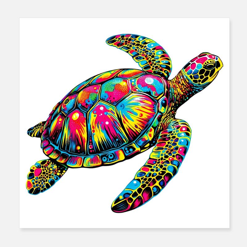 Sea turtle Poster 8" x 8" (20x20 cm)
