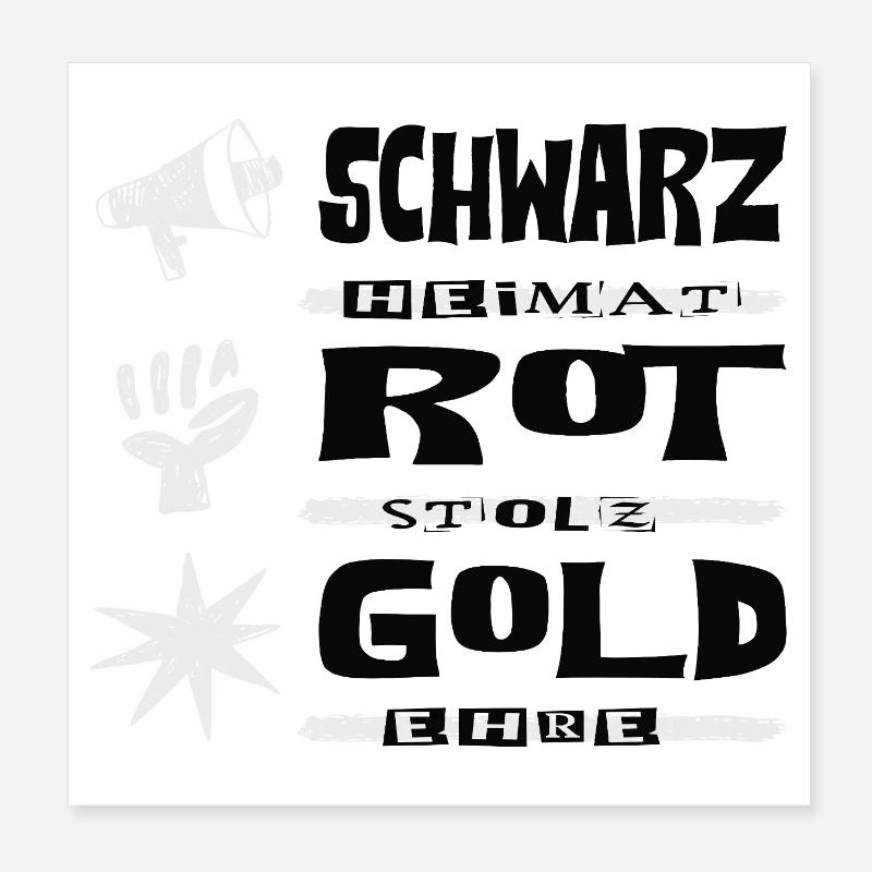 Black Red Gold Poster 8" x 8" (20x20 cm)