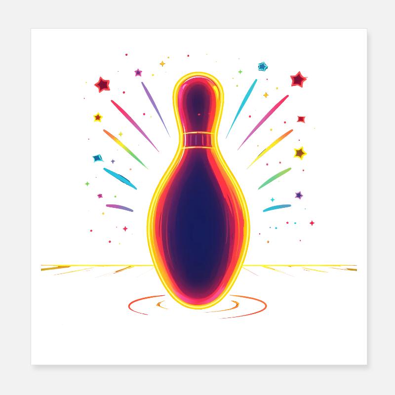 Bowling Synthwave Poster 20 x 20 cm