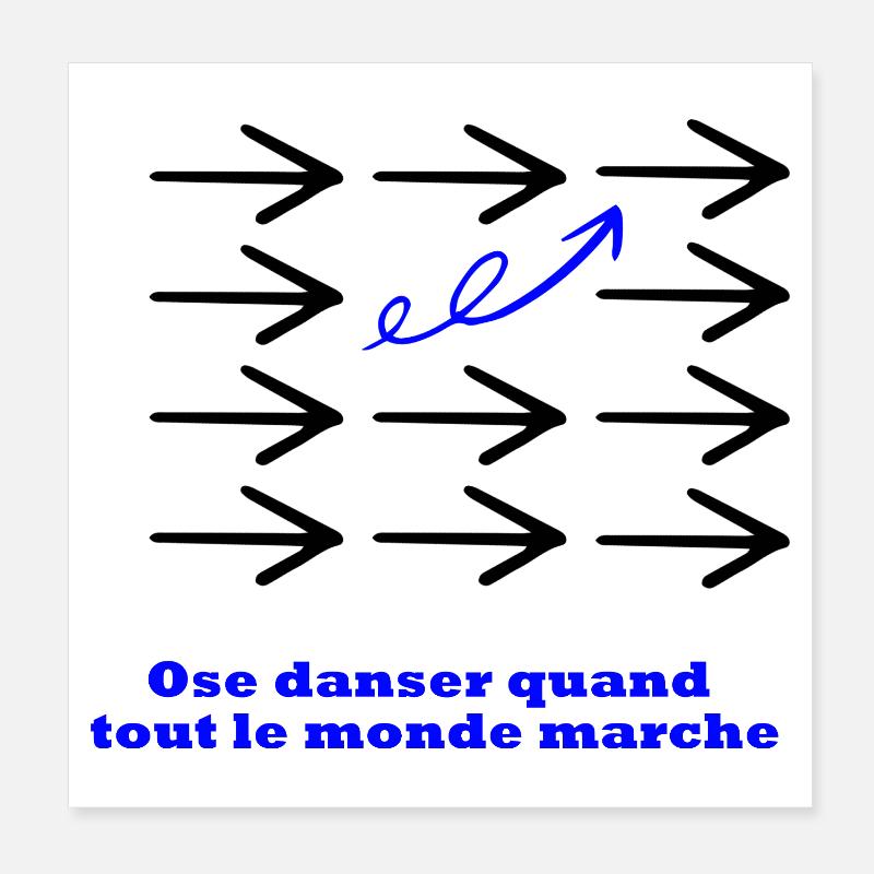 Danse quand tout le monde marche – Design minimali Poster 20 x 20 cm