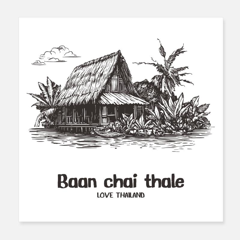Baan chai thale Poster 20x20 cm