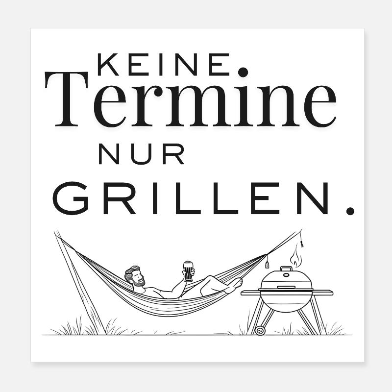 Barbecue saying for men's evenings Poster 8" x 8" (20x20 cm)