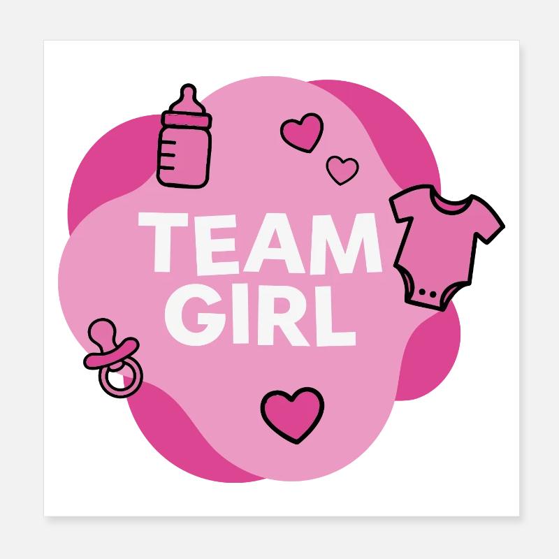 Conception de la douche de bébé de l’équipe de fille Poster 20 x 20 cm