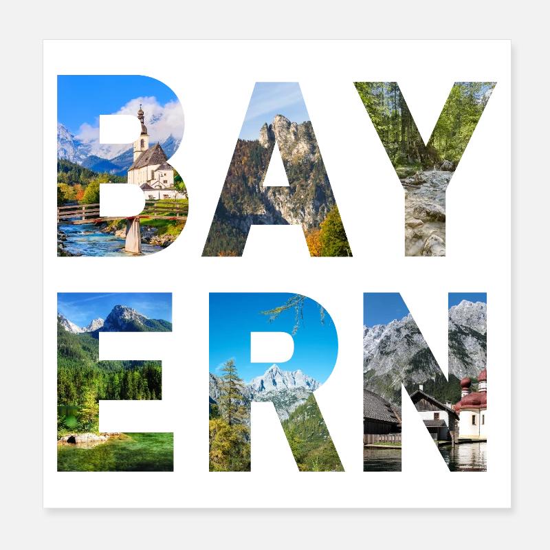 Bavaria - Poster 8" x 8" (20x20 cm) - white
