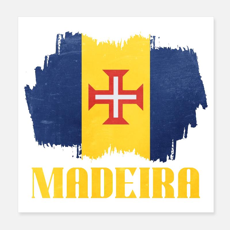 Conception du drapeau de Madère sur le style vintage Poster 20 x 20 cm