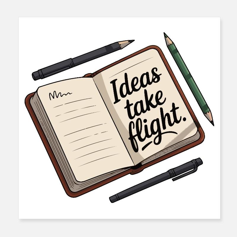 Inspirational Flight Idea Journal Design Poster 8" x 8" (20x20 cm)