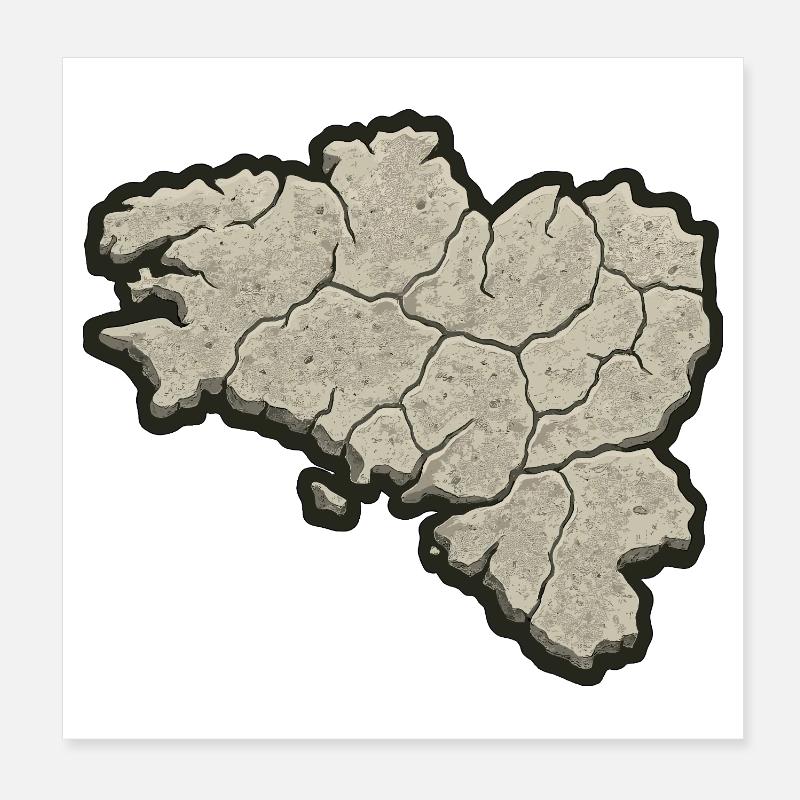 Brittany Pierre Map – Breton Identity & Pride Poster 8" x 8" (20x20 cm)