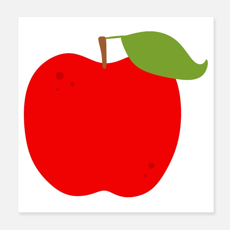 Lebendiger roter Apfel Illustration Poster 20x20 cm
