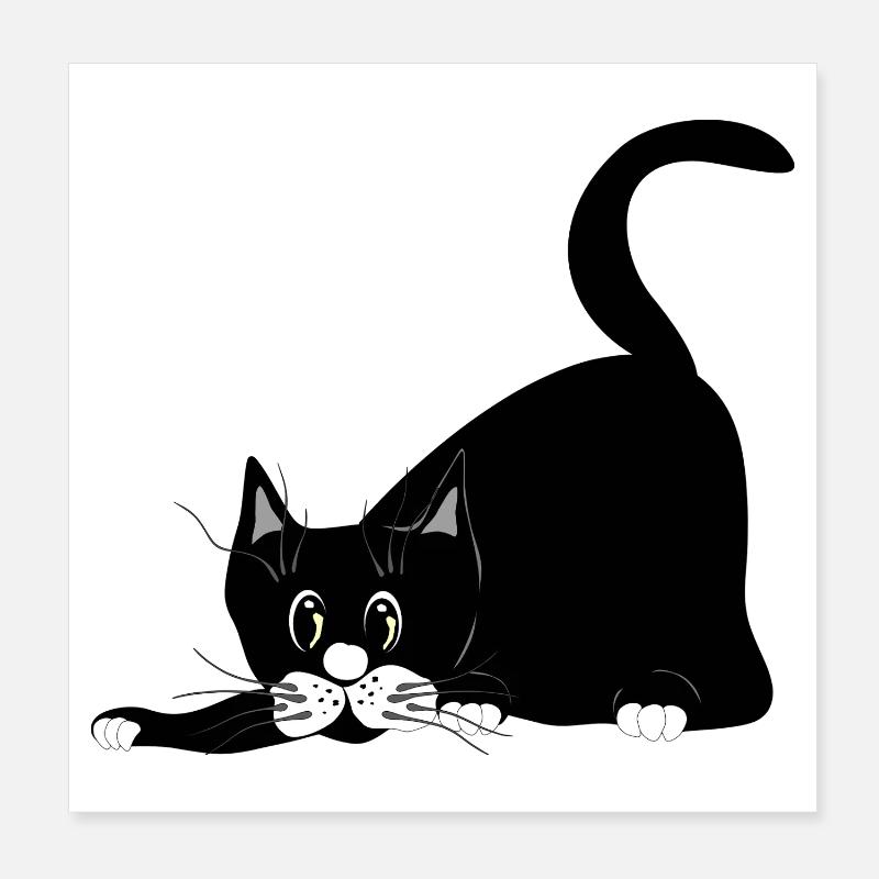 Katze - Poster 20x20 cm - Weiß