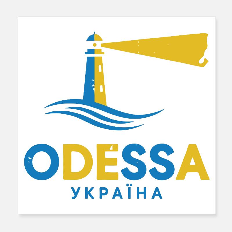 Phare d’Odessa Scène de Nuit Tee Poster 20 x 20 cm
