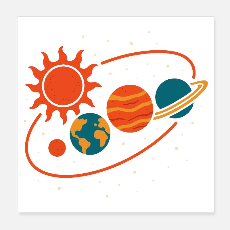 Erkunde Planeten Sonnensystem Universum Spaß Poster 20x20 cm