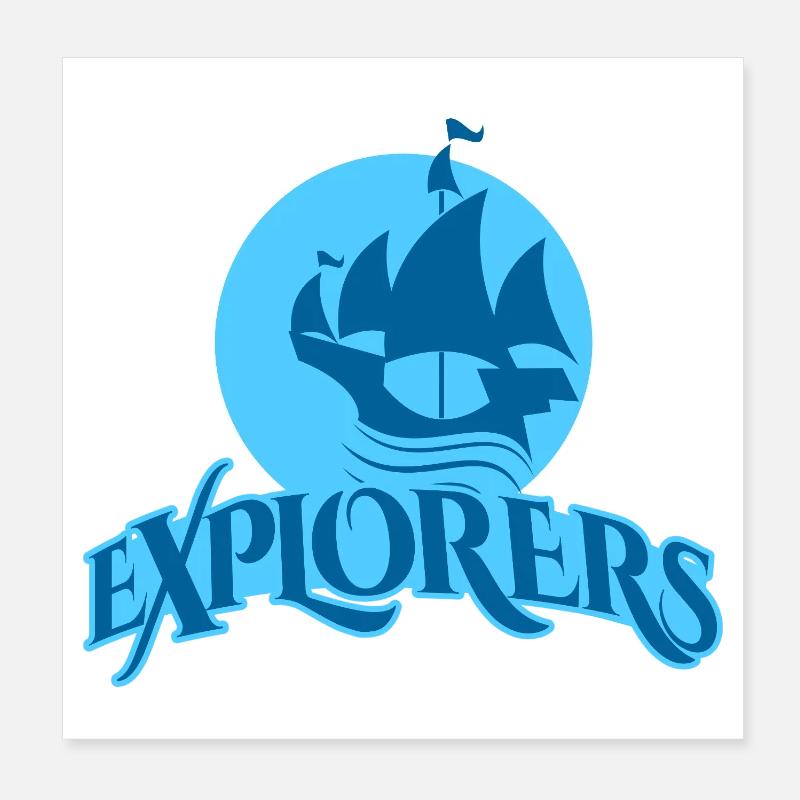 Conception du navire Voyage des explorateurs Poster 20 x 20 cm