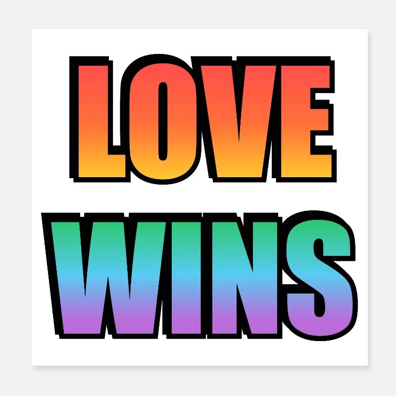 Love Wins Rainbow Gradient Poster 8" x 8" (20x20 cm)