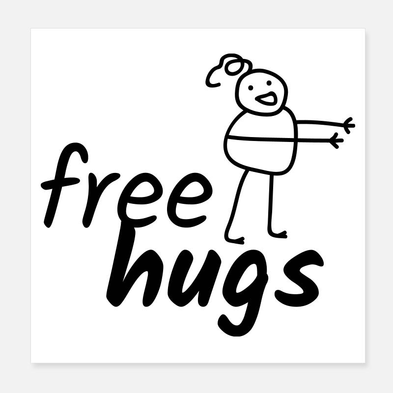 Câlins gratuits Poster 20 x 20 cm