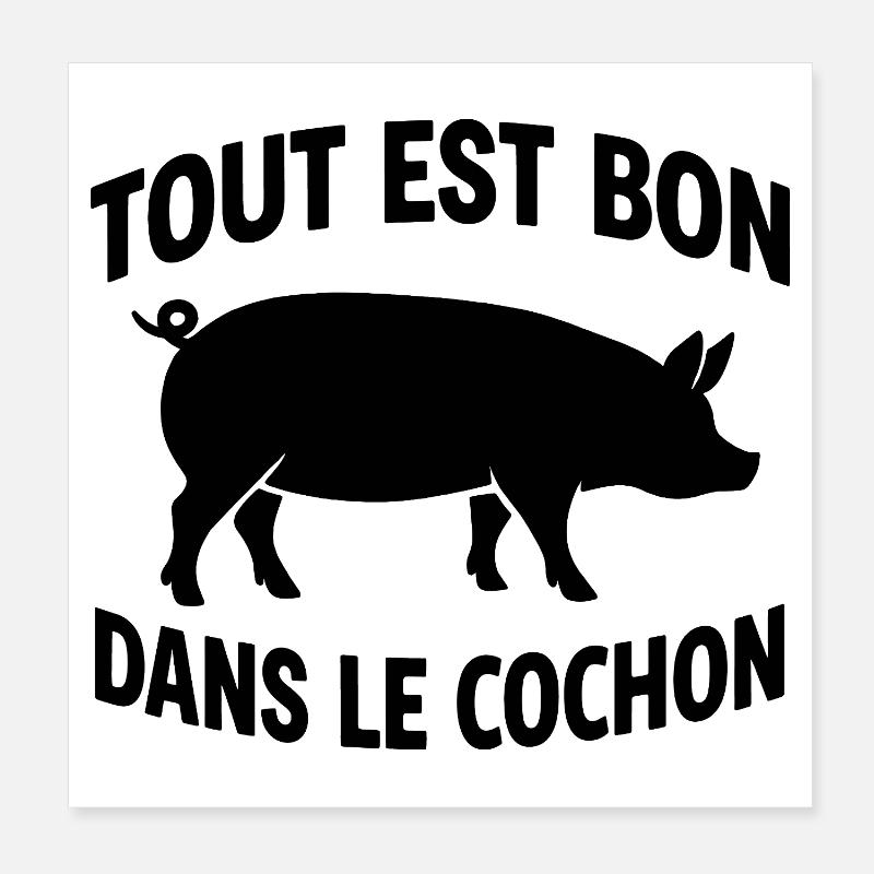 Everything is good in the pig humor cooking bbq Poster 8" x 8" (20x20 cm)