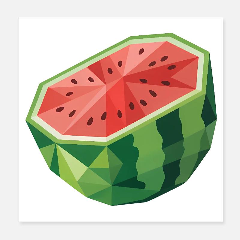 Melone - Cooles Frucht-Logo Poster 20x20 cm