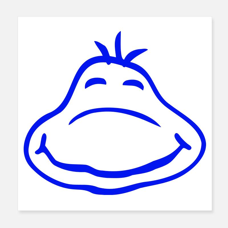 Frog Toad Smiles Funny Comic Happy Cute Poster 8" x 8" (20x20 cm)