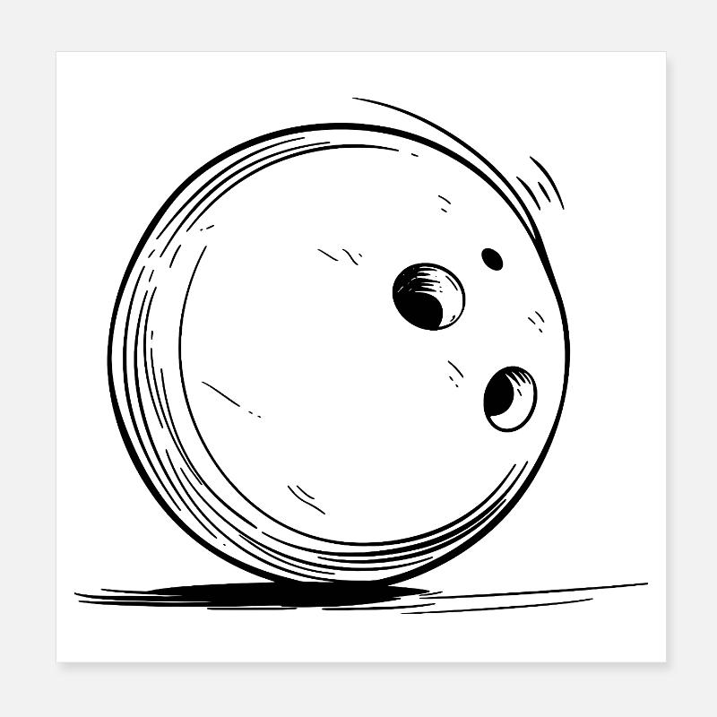 Dessin de boule de bowling Poster 20 x 20 cm