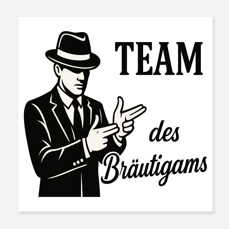 Groom's Team Logo Tee Poster 8" x 8" (20x20 cm)