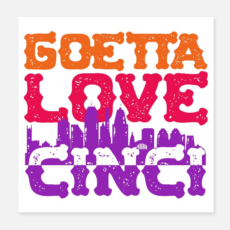 Goetta Love Cinci Sausage Poster 8" x 8" (20x20 cm)