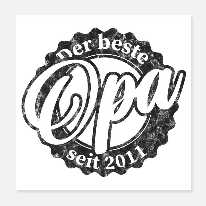 Der Beste Opa seit 2011 Poster 20x20 cm