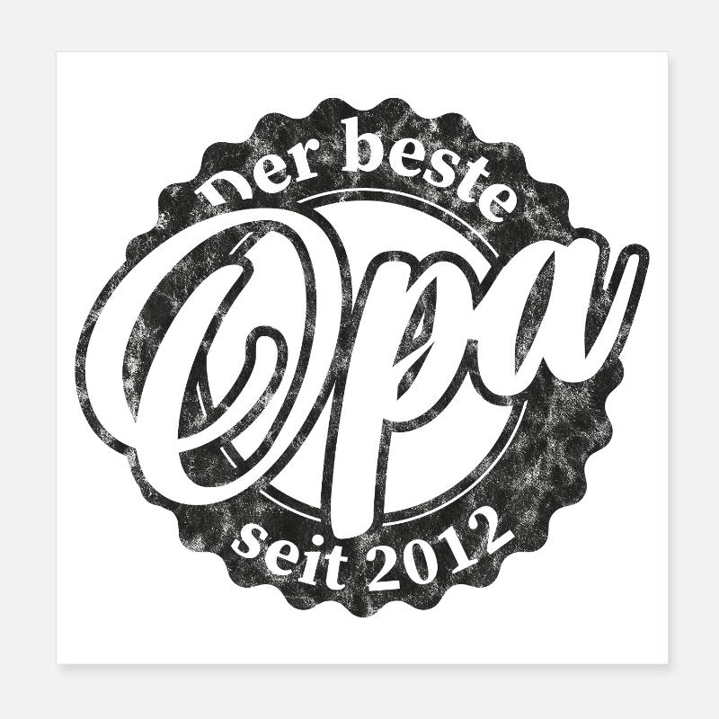 Der Beste Opa seit 2012 Poster 20x20 cm