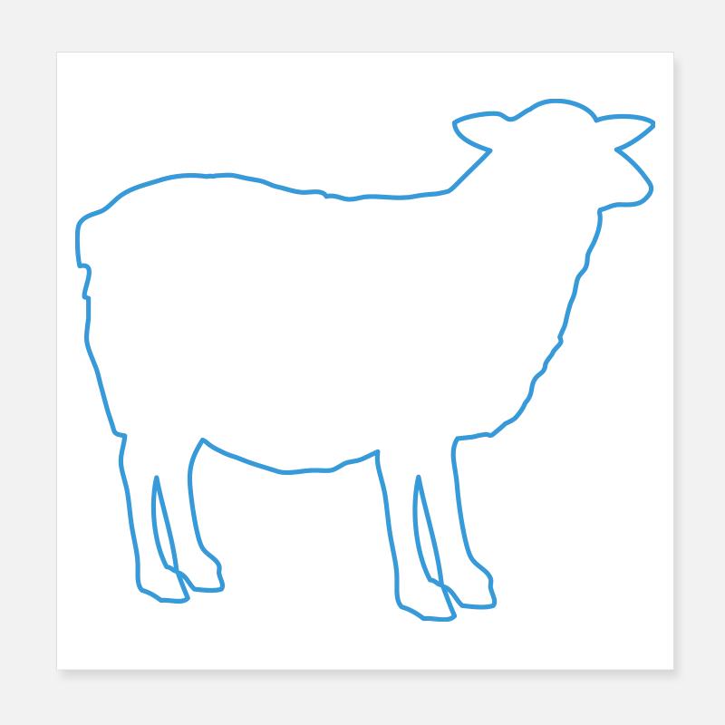 Silhouette de mouton Poster 20 x 20 cm