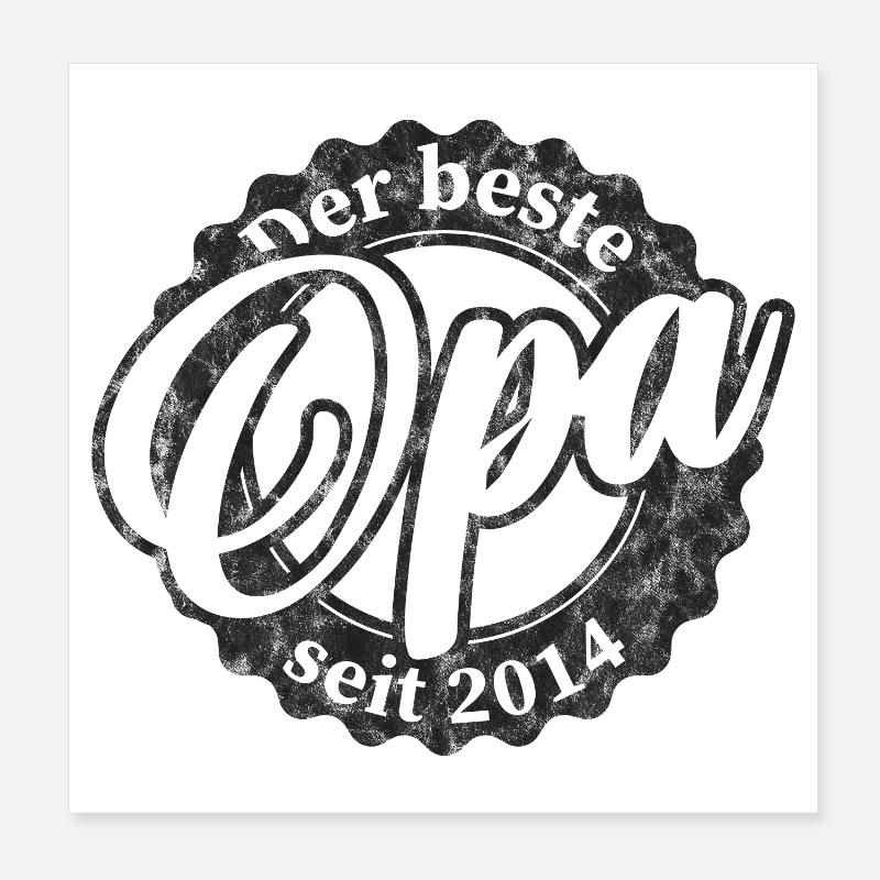 Der Beste Opa seit 2014 Poster 20x20 cm