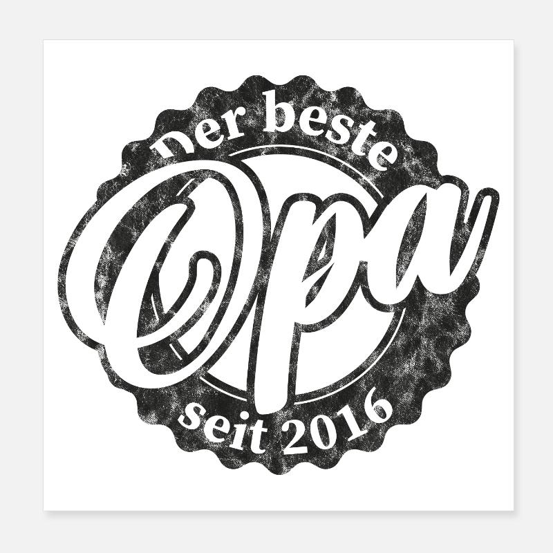 Der Beste Opa seit 2016 Poster 20x20 cm