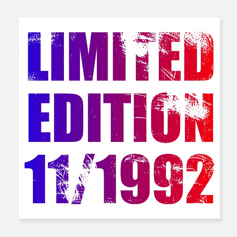 33e anniversaire Edition Limitée 11/1992 Poster 20 x 20 cm