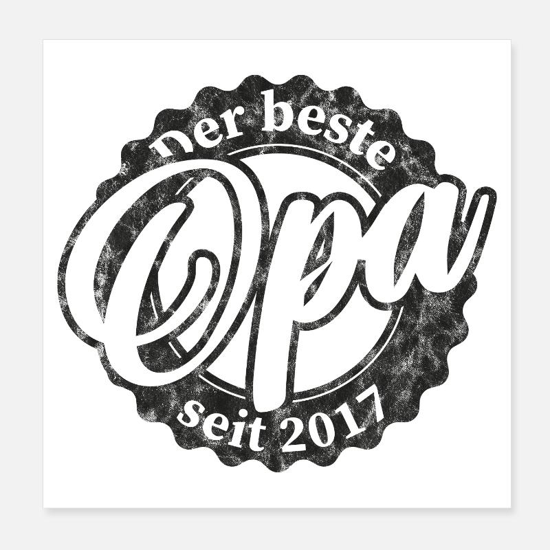 Der Beste Opa seit 2017 Poster 20x20 cm